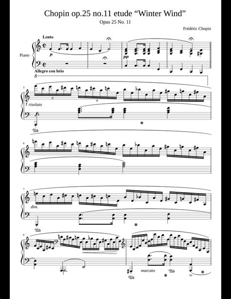 winter wind sheet music